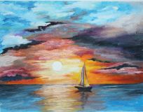 the yacht in the calm copy afremov