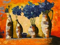 Vase with cornflowers