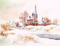 El templo en el río congelado