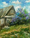 House with lilacs