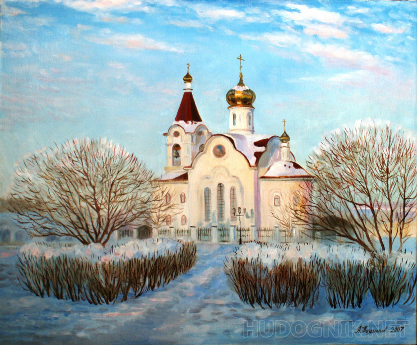 La Iglesia De San. Nicolás en un día de invierno.