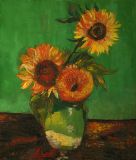 Copy van Gogh Three sunflowers in a vase