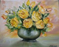 "Bouquet of yellow roses."