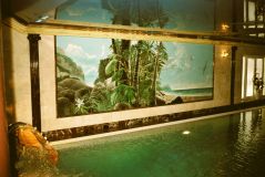 Mural in the interior of the pool