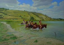 Bathing horses on the don