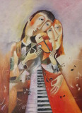 Una copia de la obra de yuri Мацика &quot;, el saxofonista&quot;
