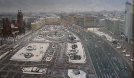 Minsk. Plaza de la Independencia en invierno