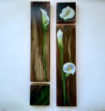 calla lilies. wooden modular painting