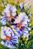 Painting with flowers. Irises