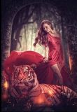Chica con un tigre