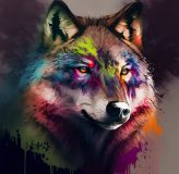 Волк в абстракции