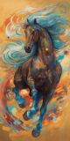 Un caballo con una melena de color