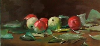 "Яблоки и листья"по мотивам художника Серова