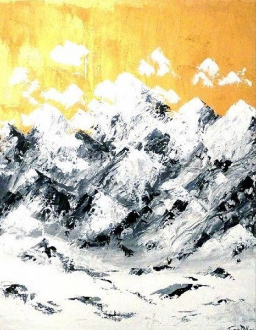Текстурная картина снежные горы