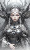 Серебряная принцесса-волшебница в доспехах