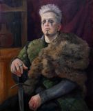 Portrait of a young man for a Viking suit