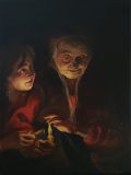 An old woman with a candle