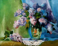 Lilac in a glass vase