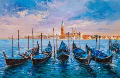 Venice. Vacationing gondolas