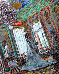 Картина акрилом на холсте с изображением интерьера - Невеста