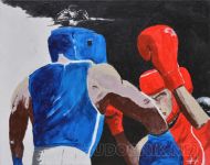 Картина с боксерами - Удар