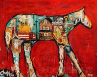 Дорогая картина абстракции - Red Horse