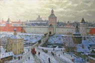 Исторический пейзаж, холст, масло - Смоленск в начале 17 века