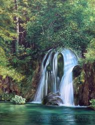 Картина маслом на холсте - Водопад