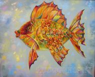 Картина маслом на холсте - Красивая рыба