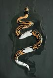 Snake 2025 Wall panel with gold - snake picture - gold decor