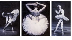 The graceful world of ballet. Triptych