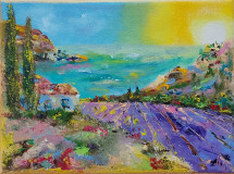 &quot;Lavender field against the background of the sea&quot;