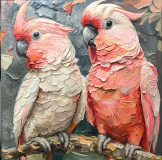 Parrots in texture