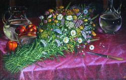 Still-life with the Jugs and Wildflowers