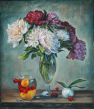 Peonies and compote