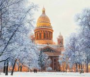 St. Isaac's Cathedral. The magic of winter beauty