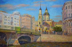 Summer Leningrad. View of the Church of Simeon and Anna