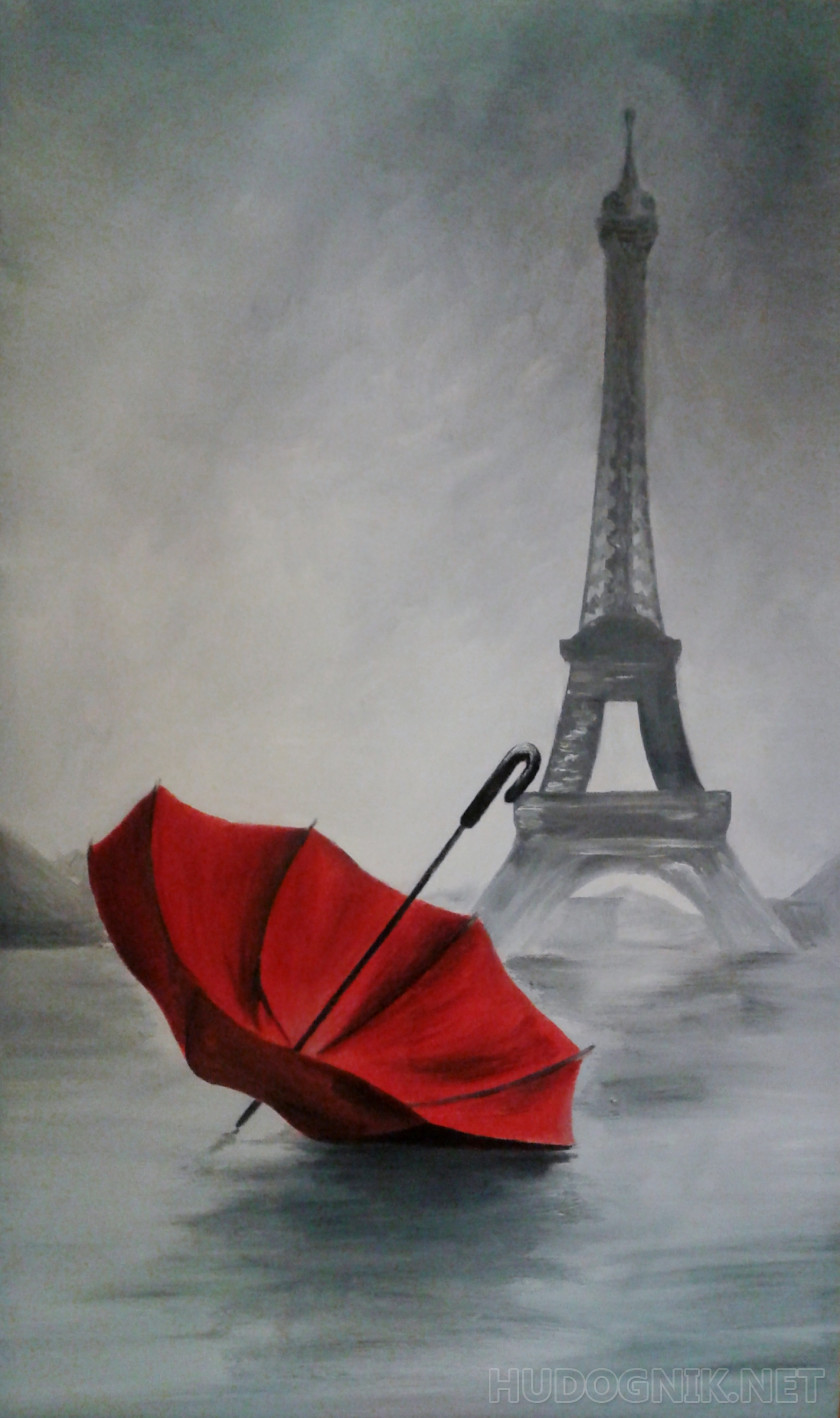 umbrella at the Eiffel tower