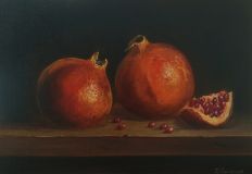 Still life with pomegranates