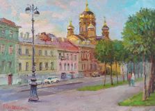 View of the Assumption Church. Vasilyevsky Island.