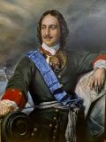 Oil painting Portrait of Peter the Great (based on the original painting by P. Delaroche)