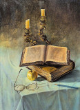 Still Life with Bible and Candlestick