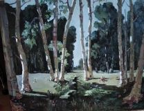 A copy of Arkhip Kuindzhi's "Birch Grove" work