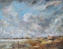 A copy of Camille Corot's painting "Stormy weather in Pas de Calais"