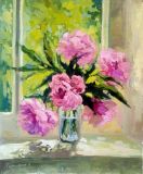 Peonies on the window