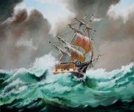 a ship in a storm