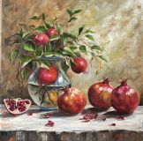 Still life with pomegranates