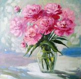 Ramo de peonías rosas