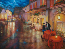 Date in the evening city