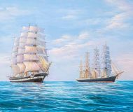 Фрегат «Паллада» и барк «Крузенштерн»